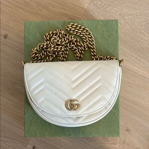 Gucci Marmont Matelasse Chain Mini Bag 'Mystic White'